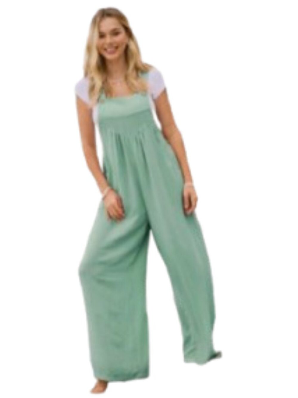 Jumpsuit, sage green, size small - very good condition (A52)